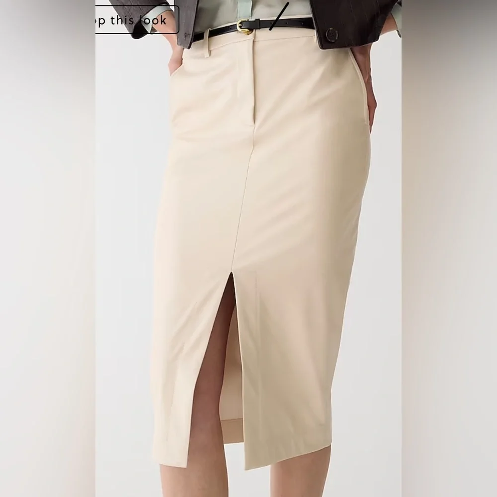 New JCrew Faux-leather pencil skirt